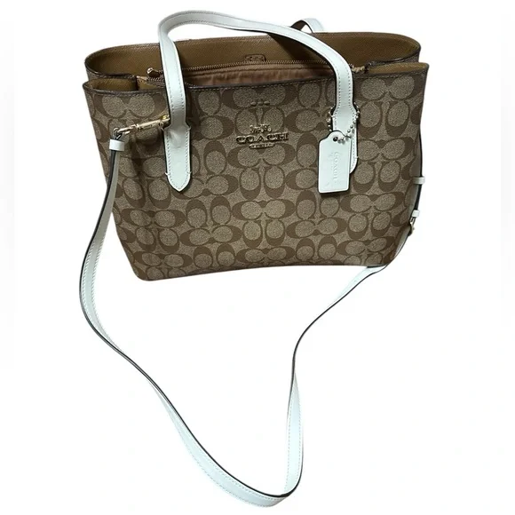 Coach tan, brown and White strap Signature Tote Bag - Picture 2 of 4